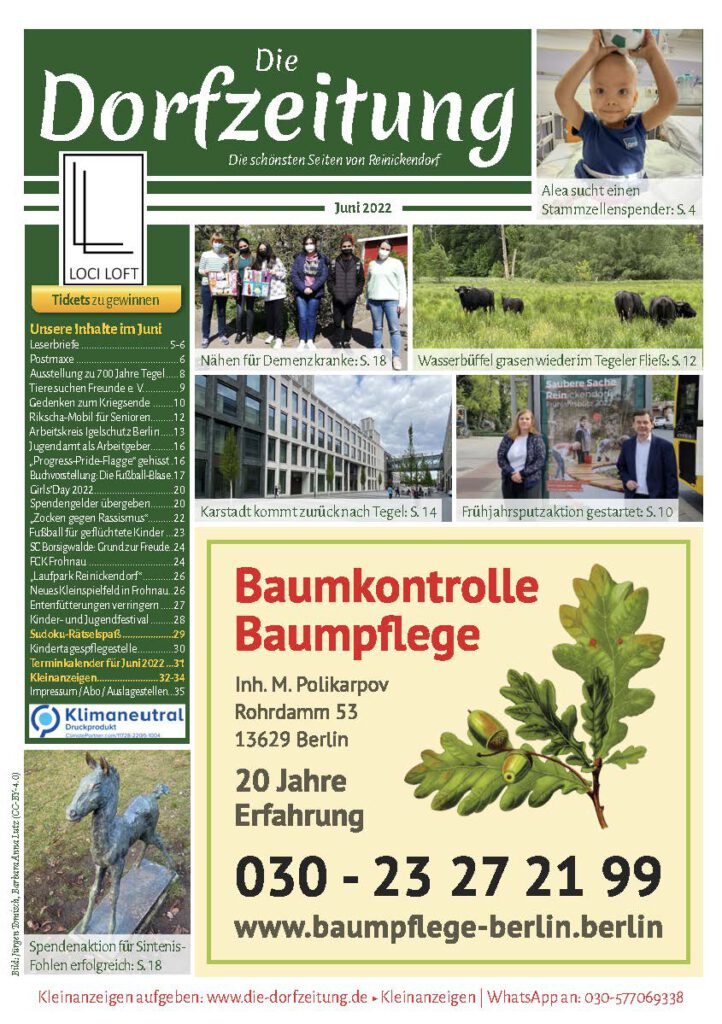 Titelbild Die Dorfzeitung Reinickendorf Juni 2022