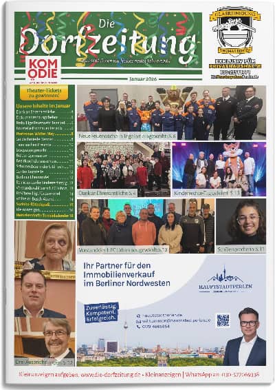 Titelbild Die Dorfzeitung Reinickendorf, Januar 2026