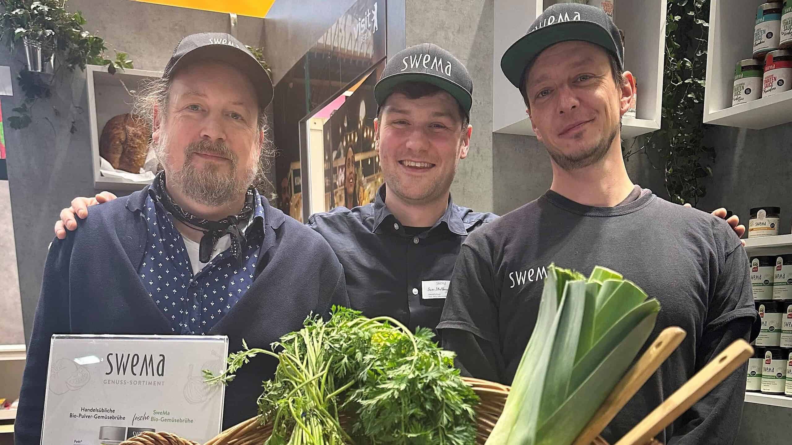 Mitarbeiter der Firma SWEMA an ihrem Stand auf der Grünen Woche 2026.