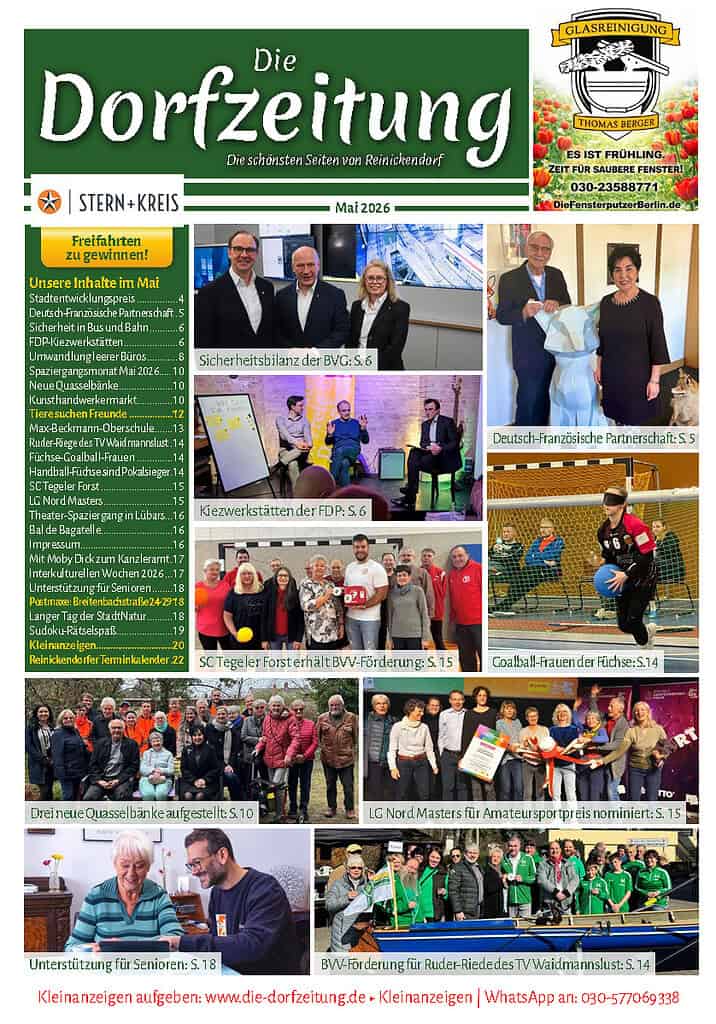 Titelbild Die Dorfzeitung Reinickendorf, Mai 2026