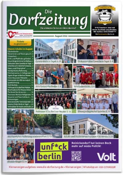 Unsere aktuelle Ausgabe Die Dorfzeitung Reinickendorf, August 2026