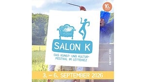Plakat des Kunst- und Kulturfestivals Salon K, 3. bis 6. September 2026 im Lettekiez