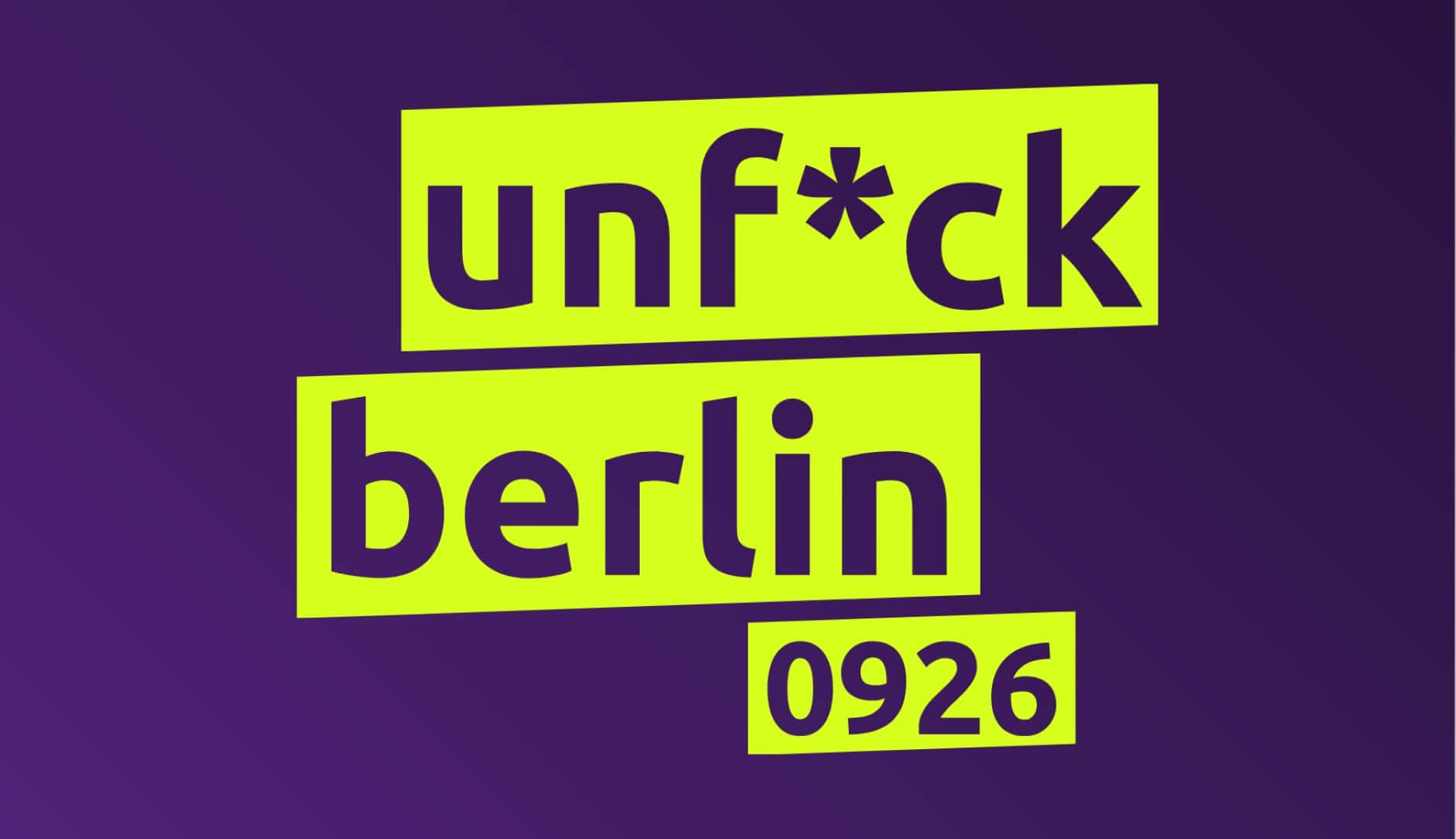 Logo unf*ck berlin 0926 der Partei Volt.