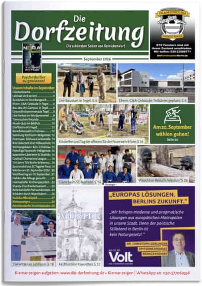 Titelseite der Dorfzeitung Reinickendorf September 2026