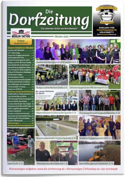 Unsere aktuelle Ausgabe Titelseite der Dorfzeitung Reinickendorf Oktober 2026