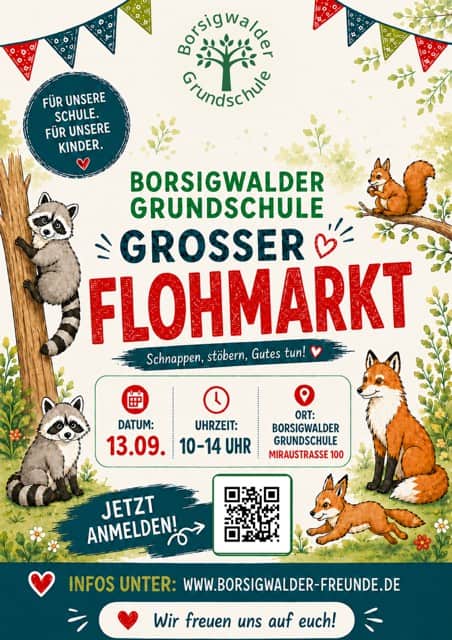 Flyer für den Kinderflohmarkt.